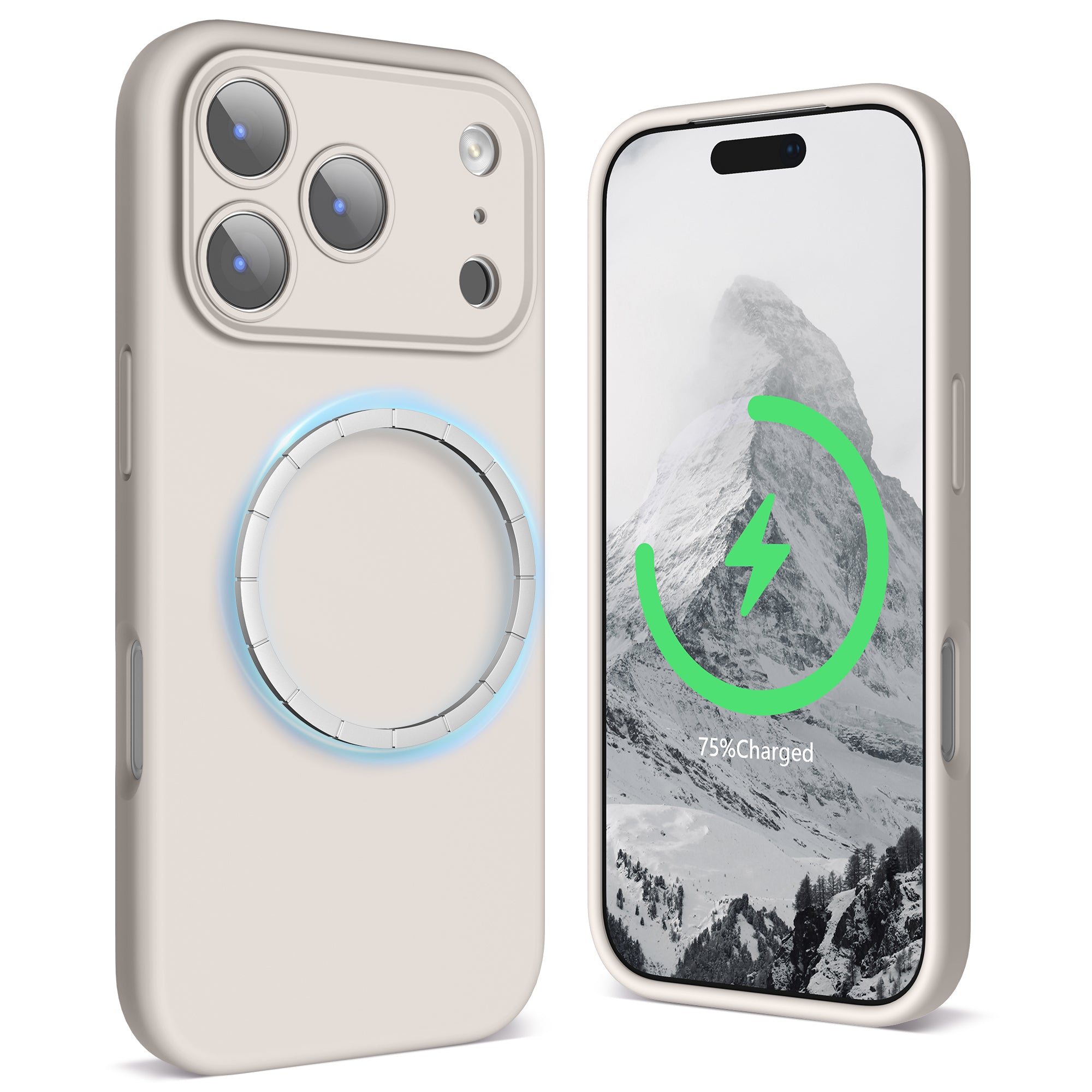SURPHY Case for iPhone 17 Pro Case Compatible with MagSafe (6.3 inch 2025), Liquid Silicone 17 Pro Phone Cases Whit Soft Microfiber Lining