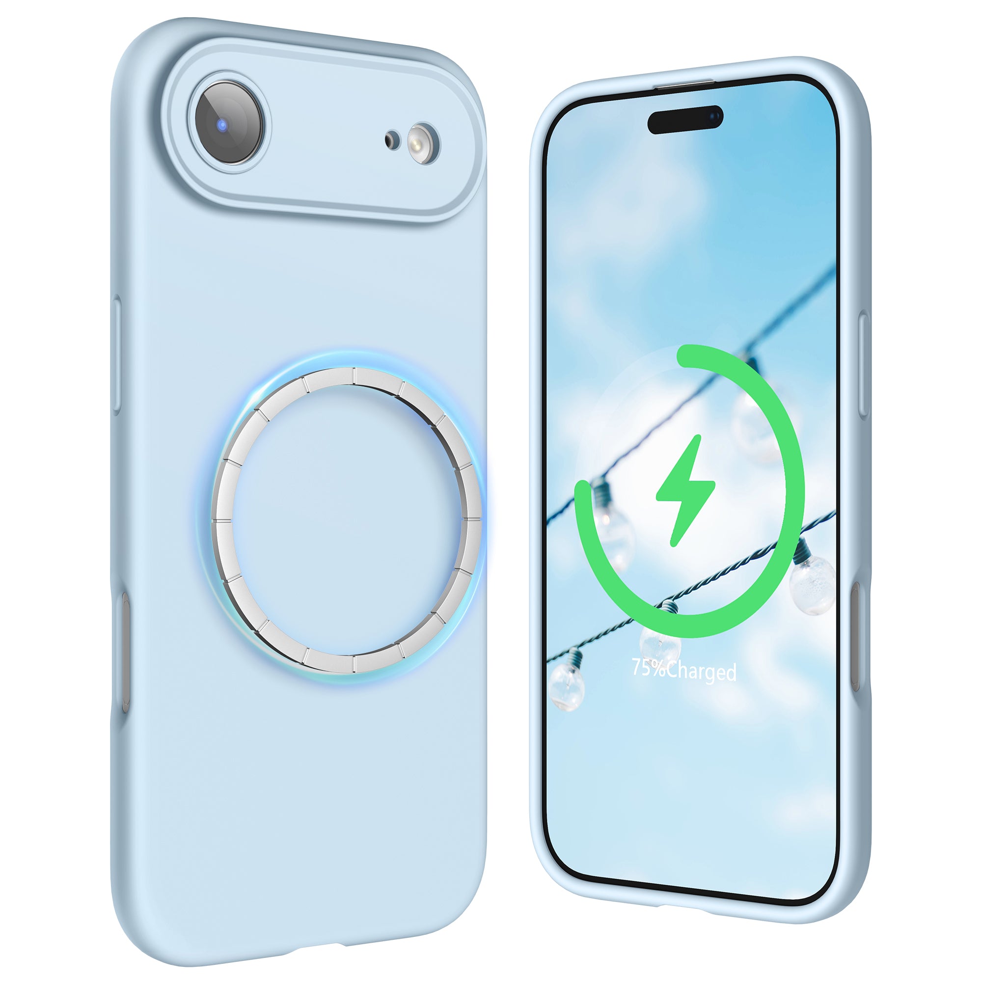SURPHY Case for iPhone Air Case Compatible with MagSafe (6.5 inch 2025), Liquid Silicone 17 Air Phone Cases Whit Soft Microfiber Lining