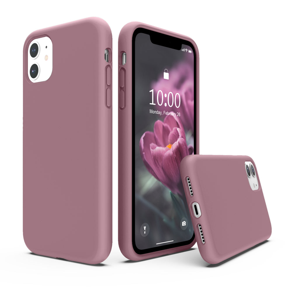 SURPHY Silikonhülle kompatibel mit iPhone 11 Hülle 6,1 Zoll, Flüssigsilikon-Ganzkörper-Verdickungsdesign-Telefonhülle (mit Mikrofaserfutter) für 11 2019 