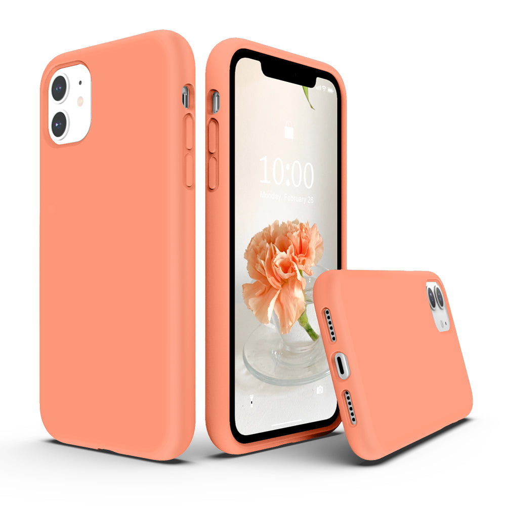 SURPHY Silikonhülle kompatibel mit iPhone 11 Hülle 6,1 Zoll, Flüssigsilikon-Ganzkörper-Verdickungsdesign-Telefonhülle (mit Mikrofaserfutter) für 11 2019 