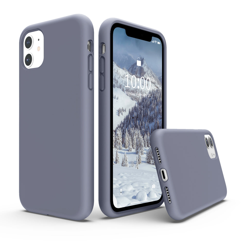 SURPHY Silikonhülle kompatibel mit iPhone 11 Hülle 6,1 Zoll, Flüssigsilikon-Ganzkörper-Verdickungsdesign-Telefonhülle (mit Mikrofaserfutter) für 11 2019 