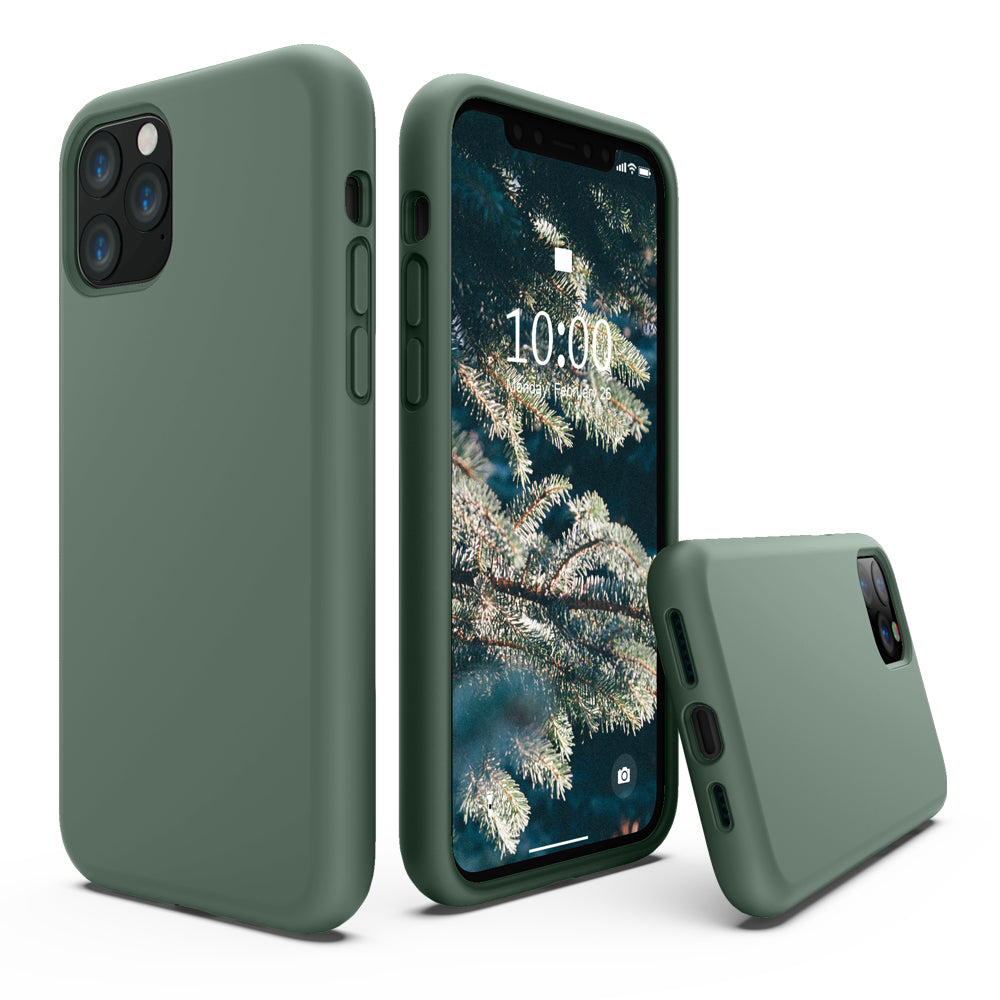 SURPHY Silikonhülle kompatibel mit iPhone 11 Pro Max Hülle 6,5 Zoll, Flüssigsilikon-Ganzkörper-Verdickungsdesign-Telefonhülle (mit Mikrofaserfutter) für 11 Pro Max 2019 