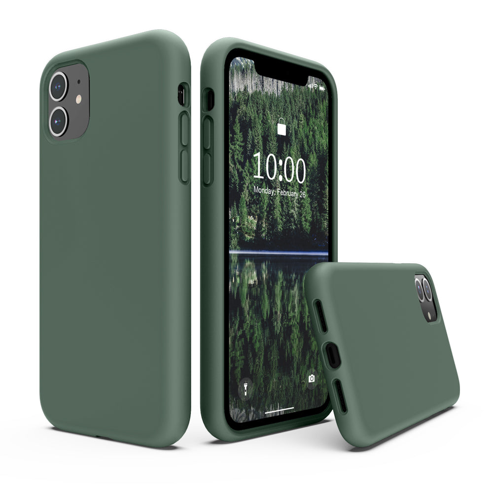 SURPHY Silikonhülle kompatibel mit iPhone 11 Hülle 6,1 Zoll, Flüssigsilikon-Ganzkörper-Verdickungsdesign-Telefonhülle (mit Mikrofaserfutter) für 11 2019 