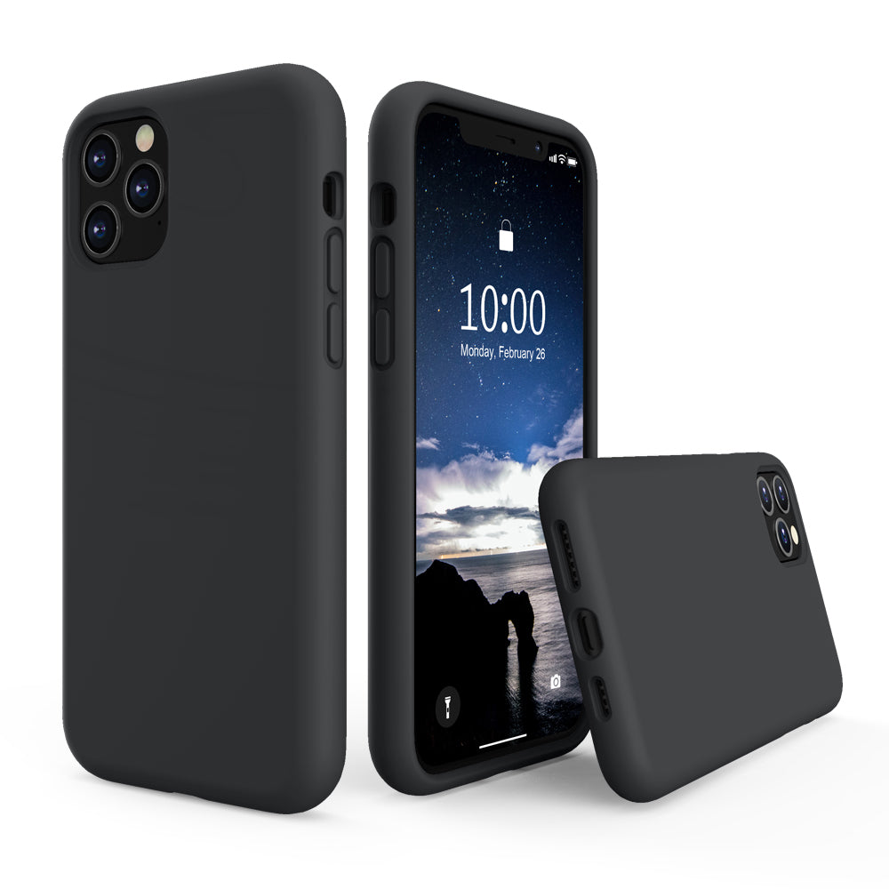 SURPHY Silikonhülle kompatibel mit iPhone 11 Pro Max Hülle 6,5 Zoll, Flüssigsilikon-Ganzkörper-Verdickungsdesign-Telefonhülle (mit Mikrofaserfutter) für 11 Pro Max 2019 