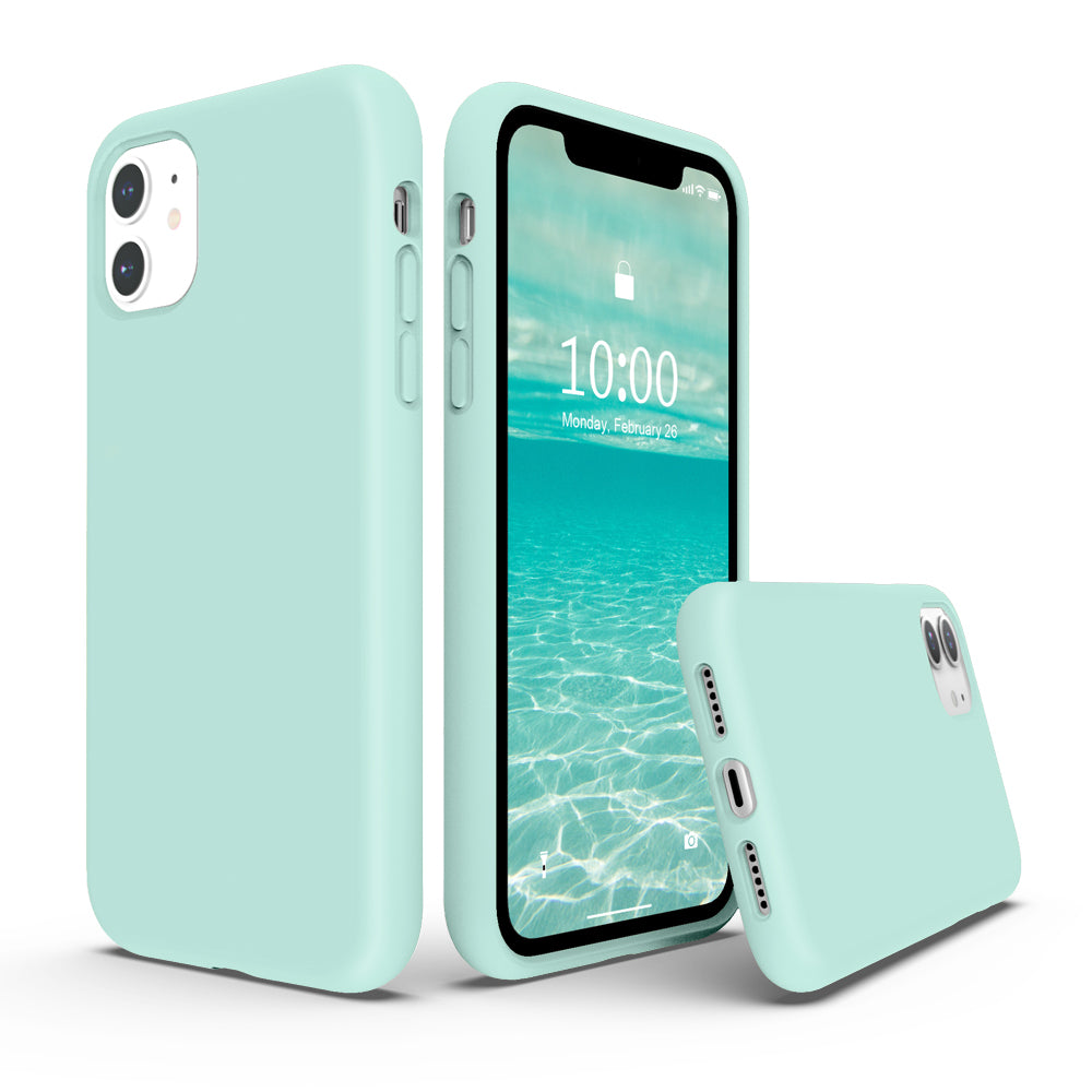 SURPHY Silikonhülle kompatibel mit iPhone 11 Hülle 6,1 Zoll, Flüssigsilikon-Ganzkörper-Verdickungsdesign-Telefonhülle (mit Mikrofaserfutter) für 11 2019 