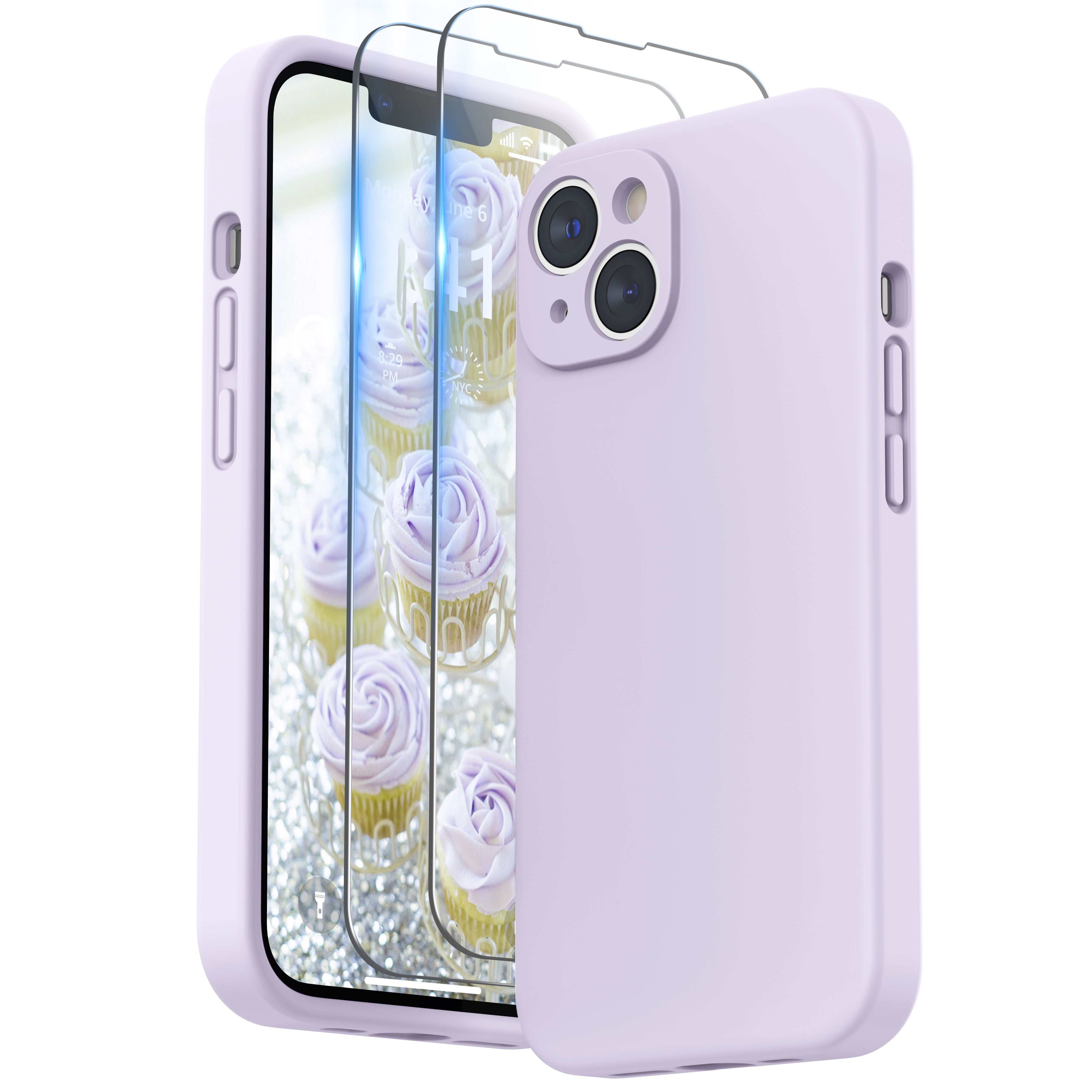 SURPHY iPhone14用ケース シリコンフィル バー ピンク 160 SURPHY Designed for iPhone 14 Pro Max Case with Screen Protector, (wit