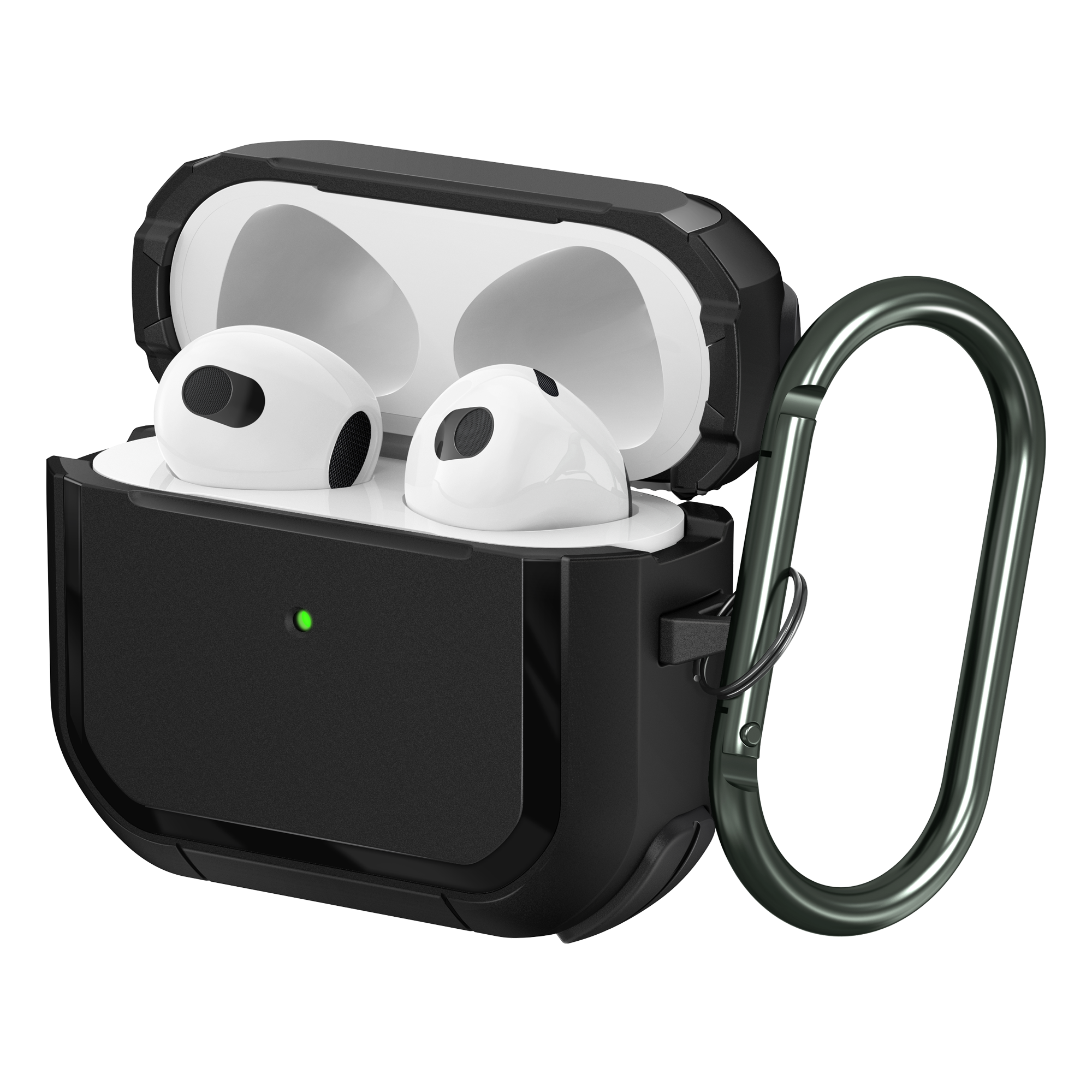 SURPHY Armor Case Designed for AirPods 3 Case (2021), Rugged Protective Case with Keychain for Airpods 3rd Generation (Front LED Visible)