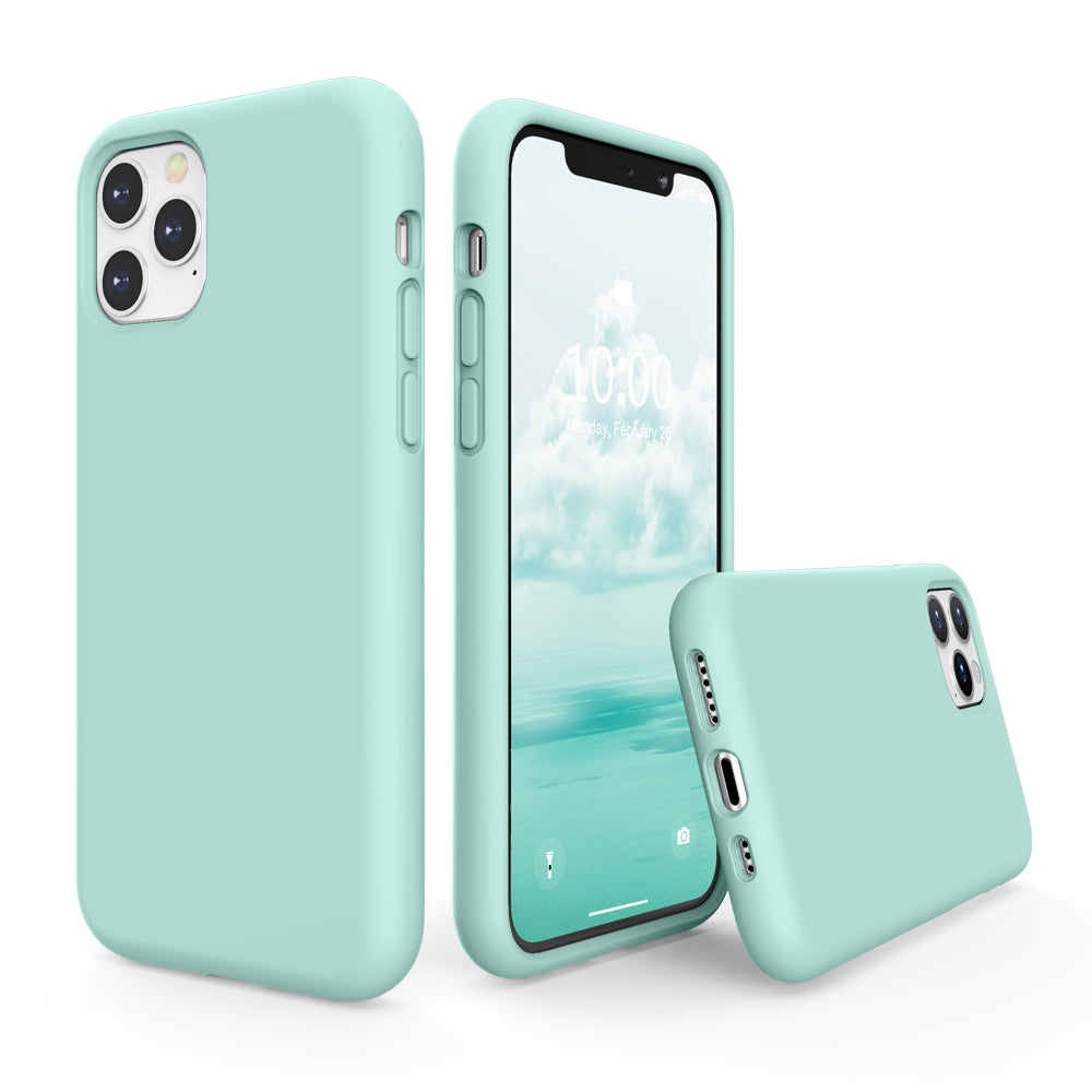 SURPHY Silikonhülle kompatibel mit iPhone 11 Pro Hülle 5,8 Zoll, Flüssigsilikon-Ganzkörper-Verdickungsdesign-Telefonhülle (mit Mikrofaserfutter) für 11 Pro 5,8 Zoll 2019 