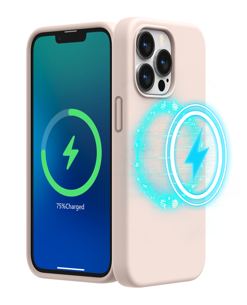 SURPHY Magnetische Hülle für iPhone 13 Pro, kompatibel mit MagSafe (6,1 Zoll, Version 2021), flüssige Silikon-Handyhülle mit Mikrofaserfutter 