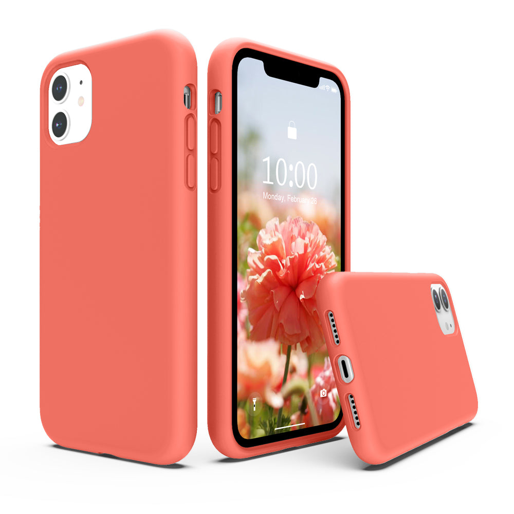 SURPHY Silikonhülle kompatibel mit iPhone 11 Hülle 6,1 Zoll, Flüssigsilikon-Ganzkörper-Verdickungsdesign-Telefonhülle (mit Mikrofaserfutter) für 11 2019 