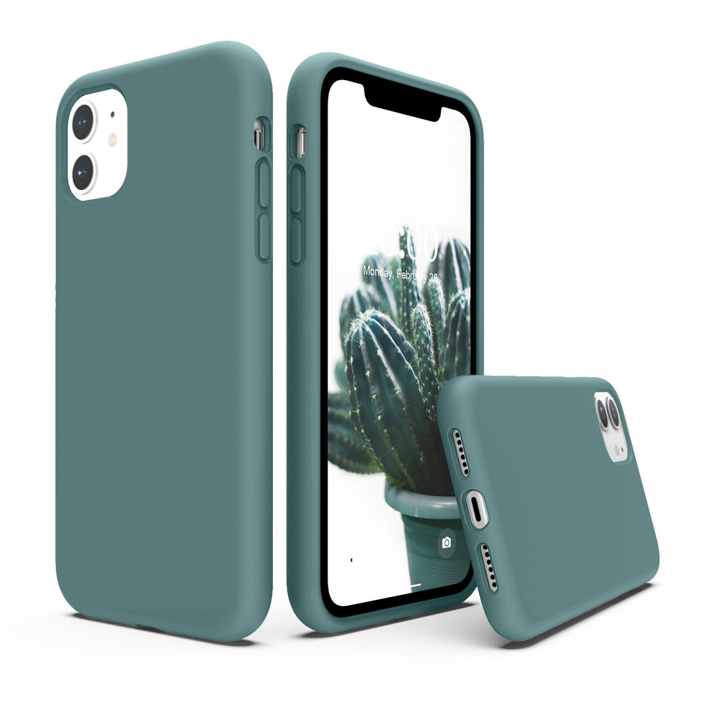 SURPHY Silikonhülle kompatibel mit iPhone 11 Hülle 6,1 Zoll, Flüssigsilikon-Ganzkörper-Verdickungsdesign-Telefonhülle (mit Mikrofaserfutter) für 11 2019 