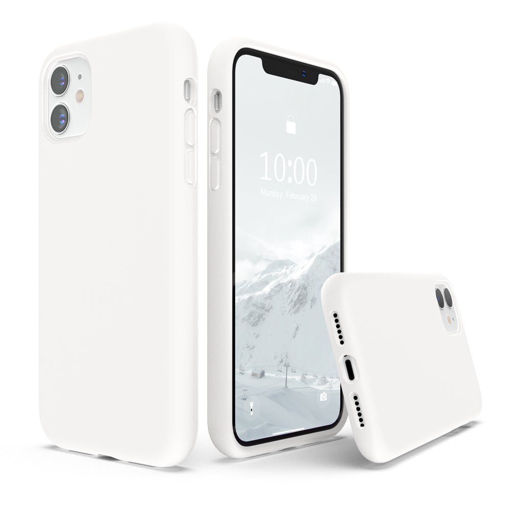 SURPHY Silikonhülle kompatibel mit iPhone 11 Hülle 6,1 Zoll, Flüssigsilikon-Ganzkörper-Verdickungsdesign-Telefonhülle (mit Mikrofaserfutter) für 11 2019 