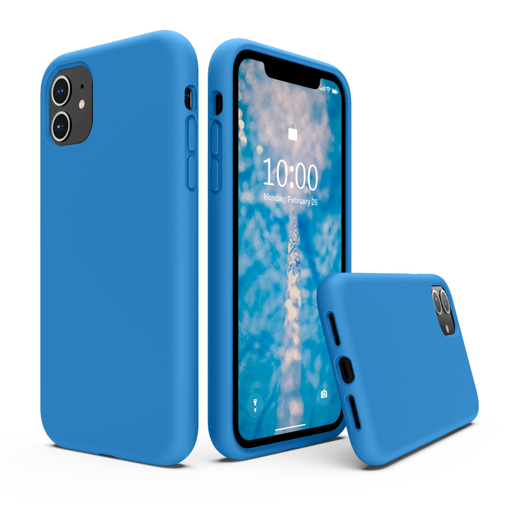 SURPHY Silikonhülle kompatibel mit iPhone 11 Hülle 6,1 Zoll, Flüssigsilikon-Ganzkörper-Verdickungsdesign-Telefonhülle (mit Mikrofaserfutter) für 11 2019 