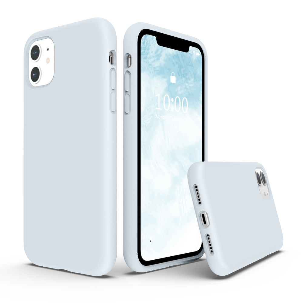 SURPHY Silikonhülle kompatibel mit iPhone 11 Hülle 6,1 Zoll, Flüssigsilikon-Ganzkörper-Verdickungsdesign-Telefonhülle (mit Mikrofaserfutter) für 11 2019 