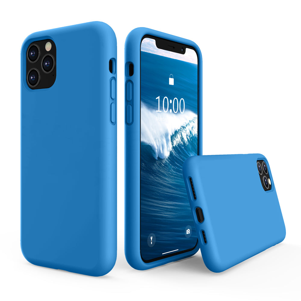 SURPHY Silikonhülle kompatibel mit iPhone 11 Pro Max Hülle 6,5 Zoll, Flüssigsilikon-Ganzkörper-Verdickungsdesign-Telefonhülle (mit Mikrofaserfutter) für 11 Pro Max 2019 