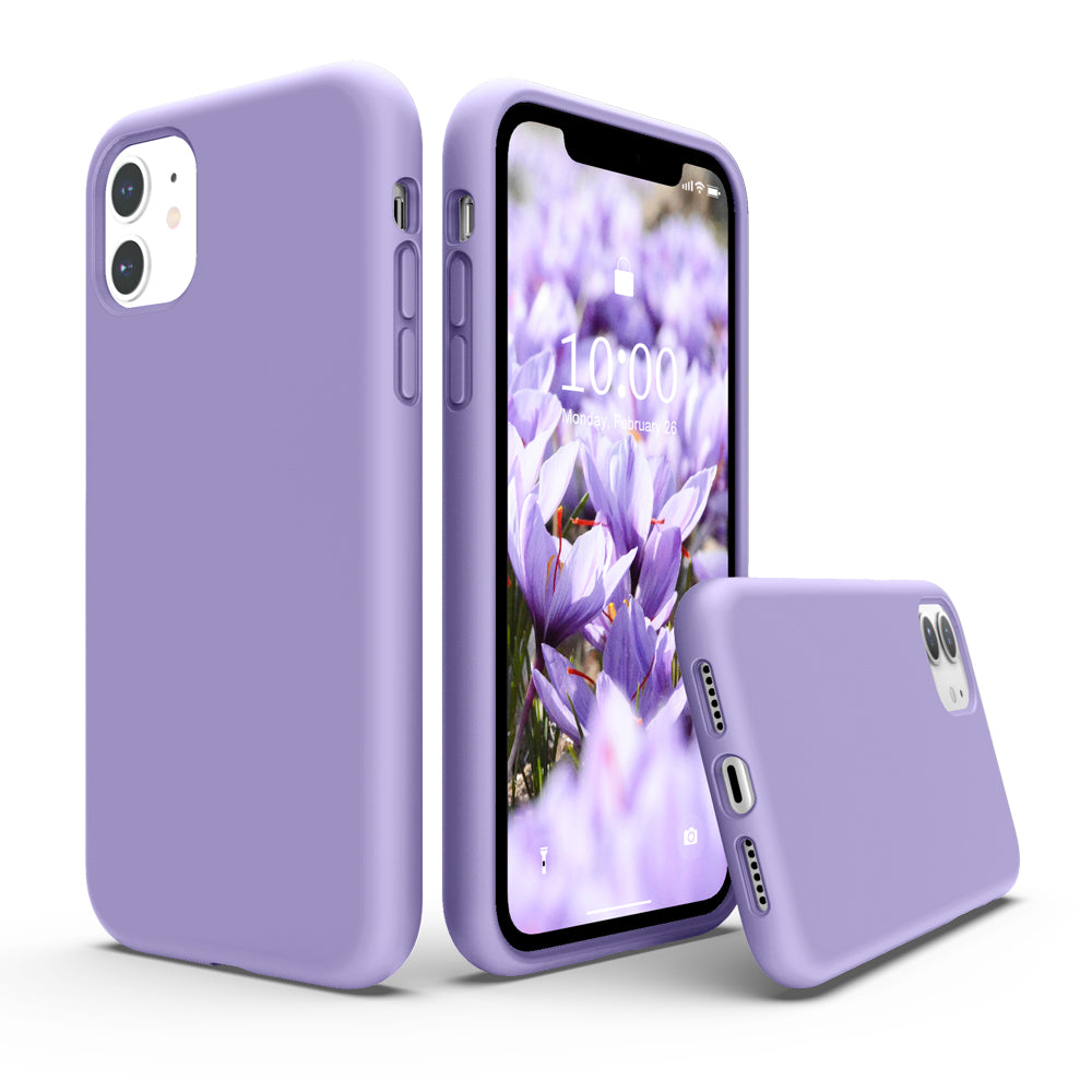 SURPHY Silikonhülle kompatibel mit iPhone 11 Hülle 6,1 Zoll, Flüssigsilikon-Ganzkörper-Verdickungsdesign-Telefonhülle (mit Mikrofaserfutter) für 11 2019 