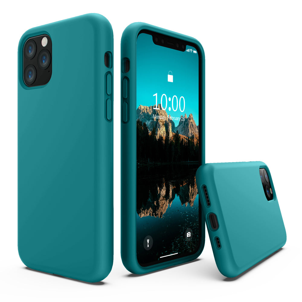 SURPHY Silikonhülle kompatibel mit iPhone 11 Pro Hülle 5,8 Zoll, Flüssigsilikon-Ganzkörper-Verdickungsdesign-Telefonhülle (mit Mikrofaserfutter) für 11 Pro 5,8 Zoll 2019 