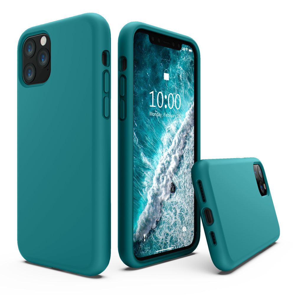 SURPHY Silikonhülle kompatibel mit iPhone 11 Pro Max Hülle 6,5 Zoll, Flüssigsilikon-Ganzkörper-Verdickungsdesign-Telefonhülle (mit Mikrofaserfutter) für 11 Pro Max 2019 