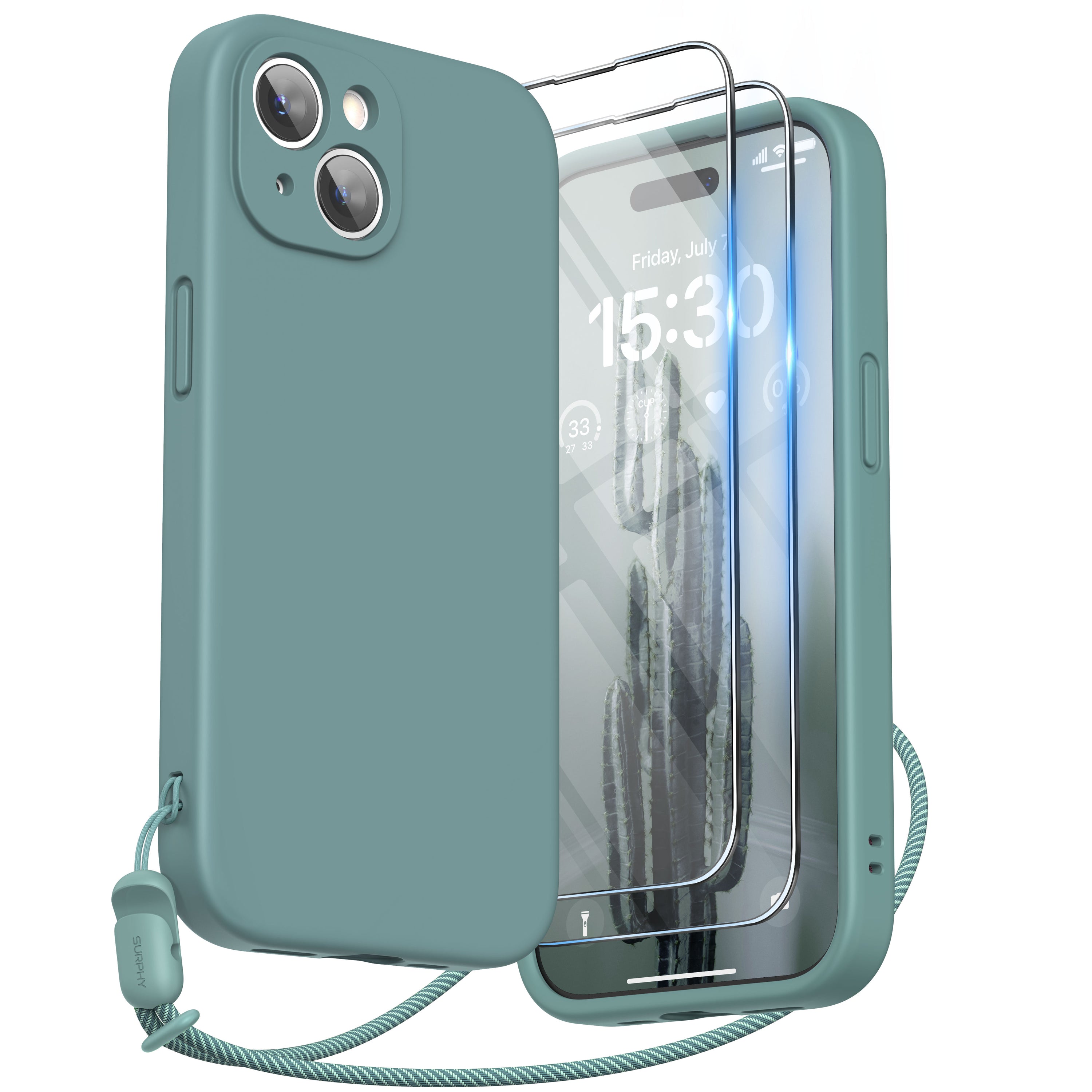 SURPHY Designed for iPhone 15 Pro Max Case with Screen Protector