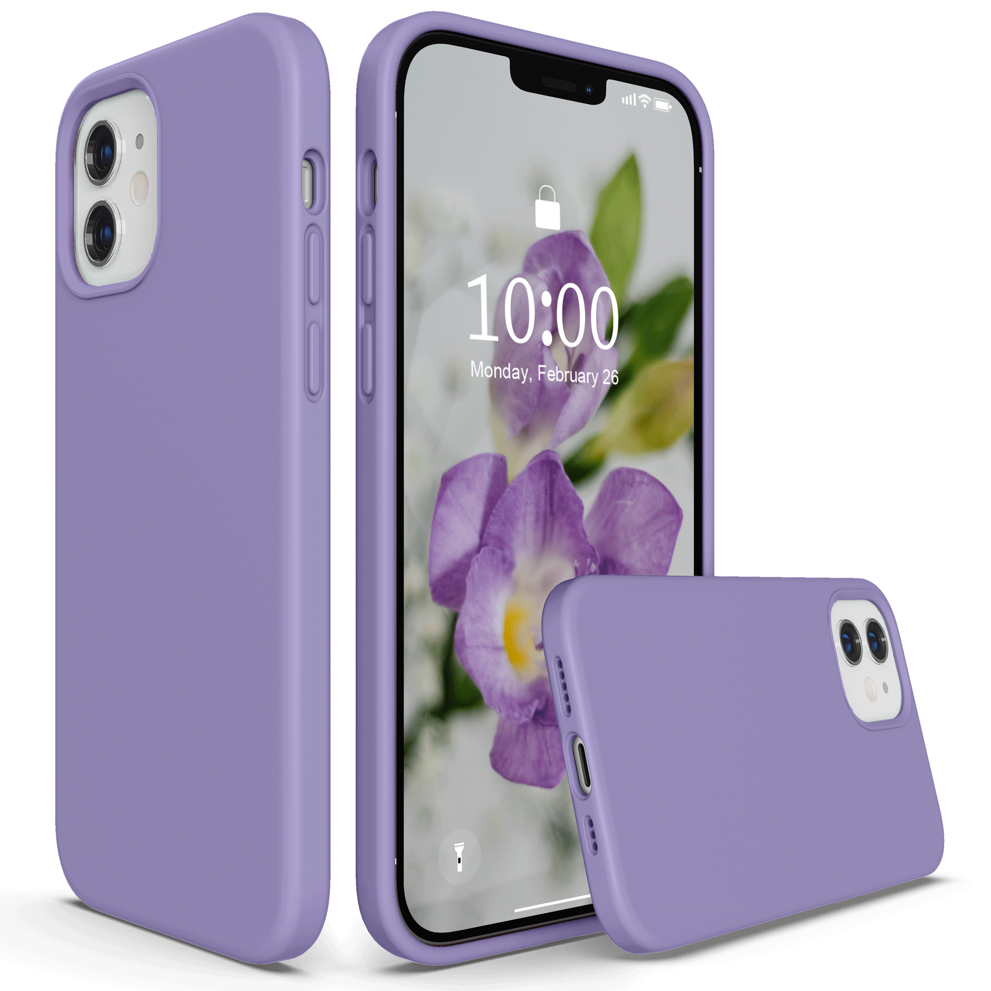 SURPHY Silicone Case Compatible with iPhone 12 Case and iPhone 12 Pro Case 6.1 inch 2020, Liquid Silicone Phone Case (with Microfiber Lining) Designed for iPhone 12 & 12 Pro