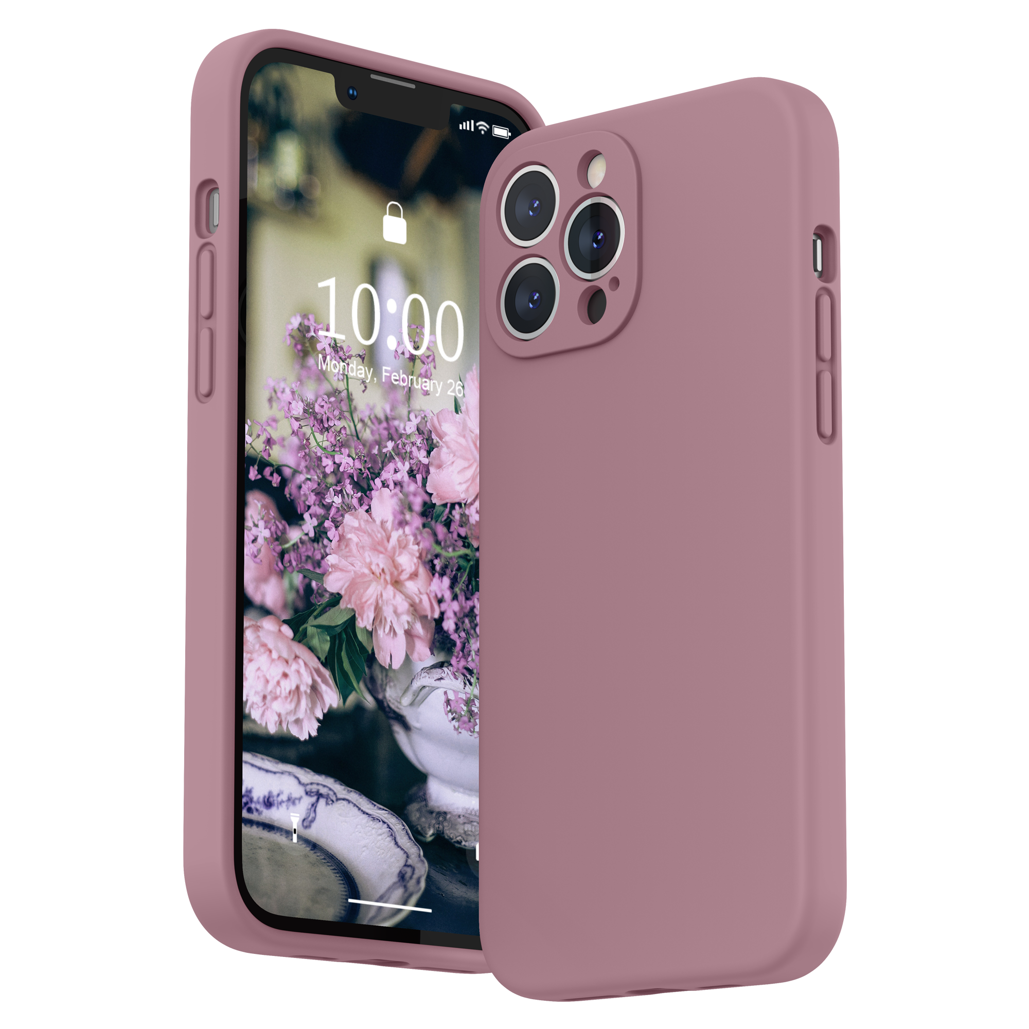 Square Grey Case Compatible with iPhone 13 Pro Max, Luxury Clover