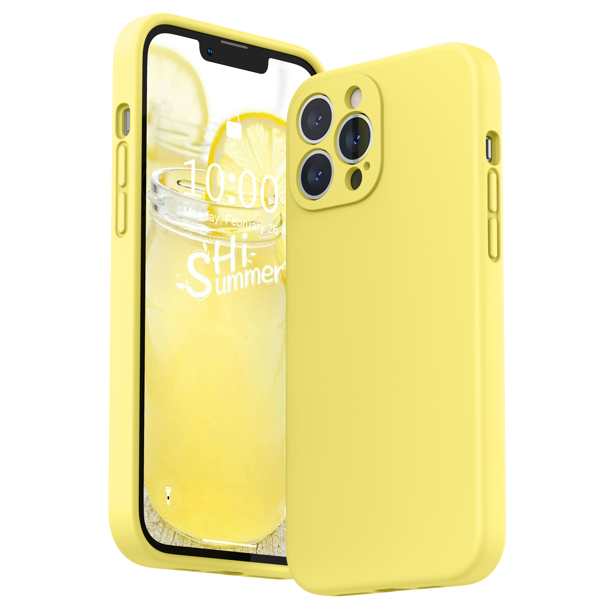 Case Silicone iPhone 13 Pro Max - Amarelo (Fechada)